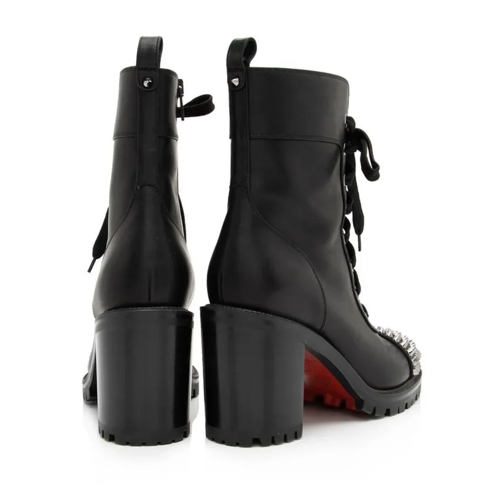 Christain Louboutin Calfskin TS Croc Spiked Ankle Boots - Size 9 / 39 - Picture 3 of 4